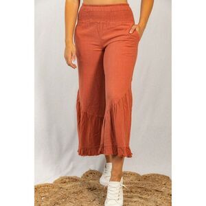 SALE! WHITE BIRCH USA CLOTHING RUST BOHO PANTS STRETCHY RELAXED FIT P40230XL